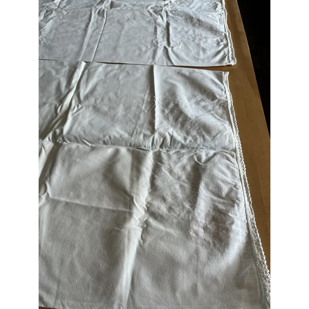 Vintage Embroidered Pillowcases Floral Set Of 2 Linen Cotton Clean Cottagecore